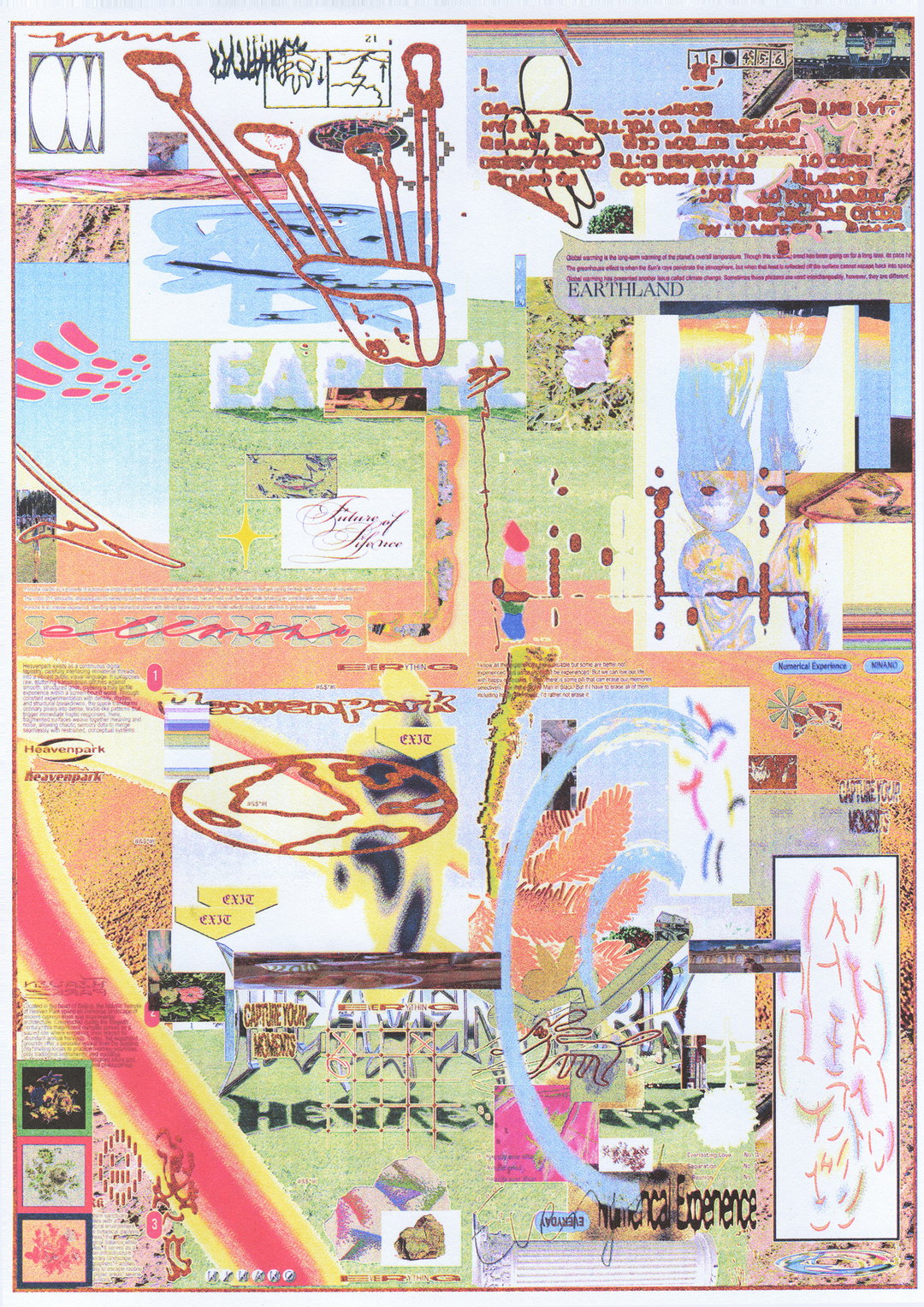 Nao Lee’s posters are digital terrains that hide small and unruly treasures for you to find