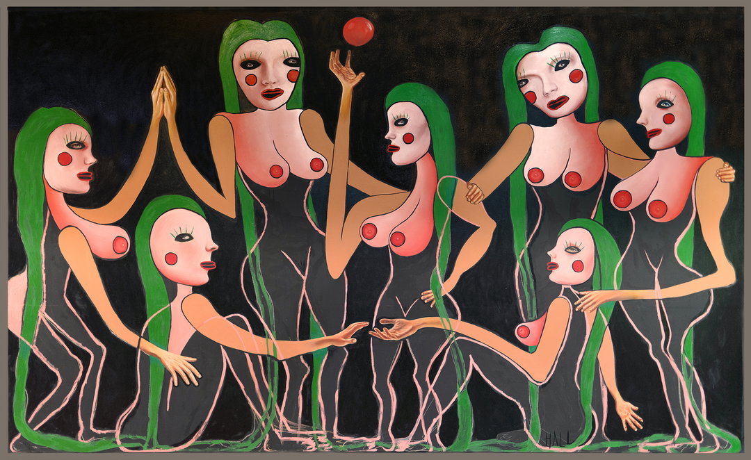 Trulee Hall_Eves' Mime Ménage (painting)_Colby Yee_Maccarone West_art_itsnicethat.jpg