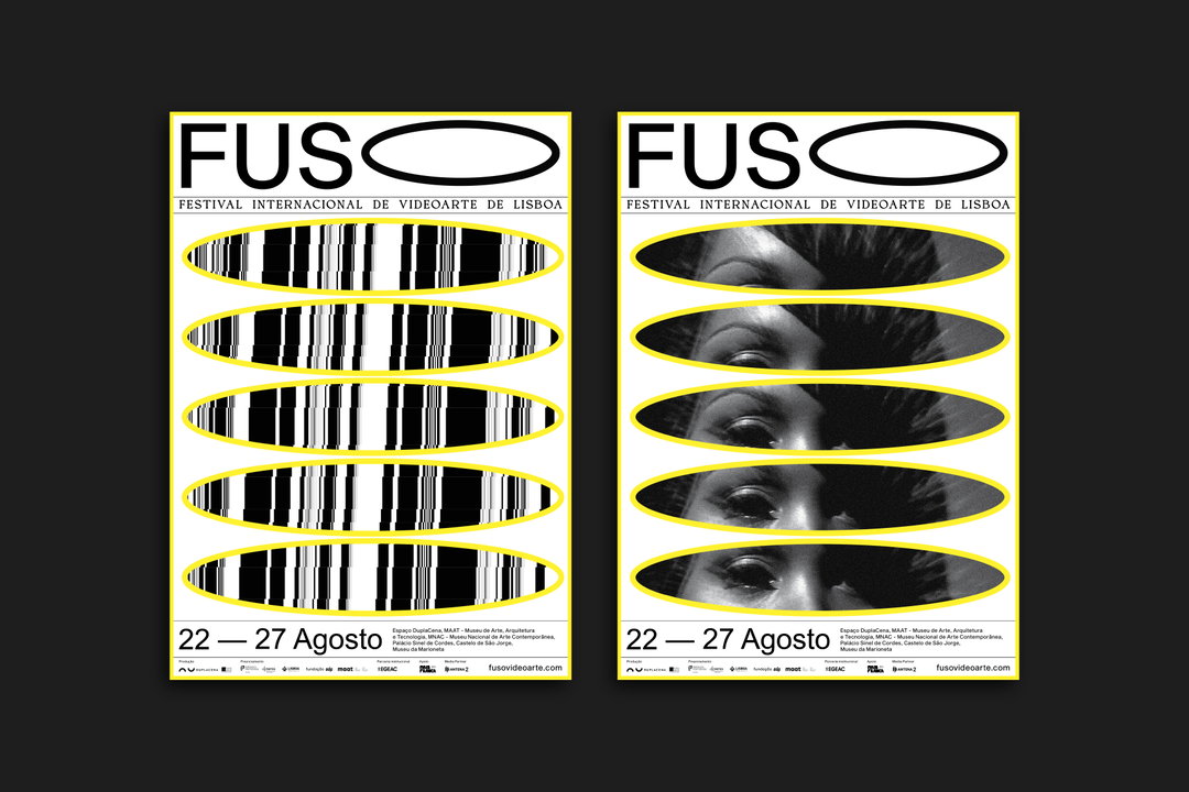 Ilhas Studio’s tri-colour identity for a video art festival visualises notions of time