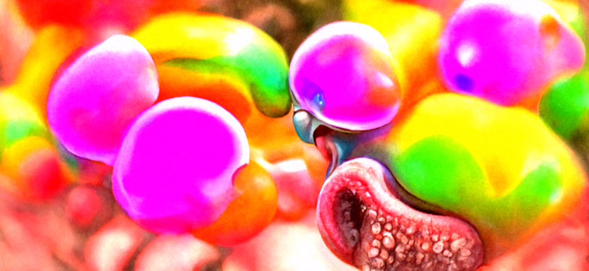 HD render of bubbles and human tongues iridescent colors in the style of Pablo Amaringo [Disco Diffusion v5 Turbo Smooth ViT-B32 V2002505783.png