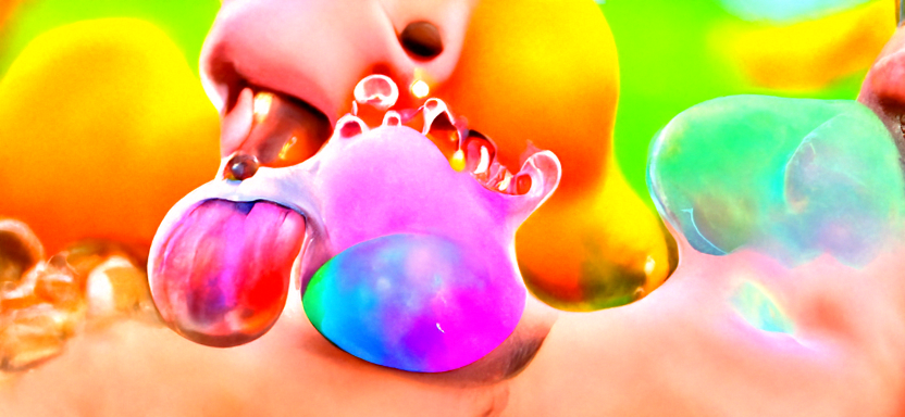 HD render of bubbles and human tongues iridescent colors in the style of Pablo Amaringo [Disco Diffusion v5 Turbo Smooth ViT-B32 V296243052.png