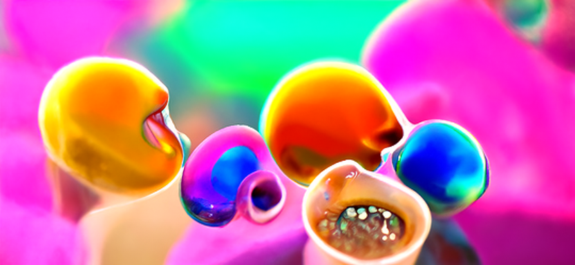 HD render of bubbles and human tongues iridescent colors in the style of Pablo Amaringo [Disco Diffusion v5 Turbo Smooth ViT-B32 V1402259636.png