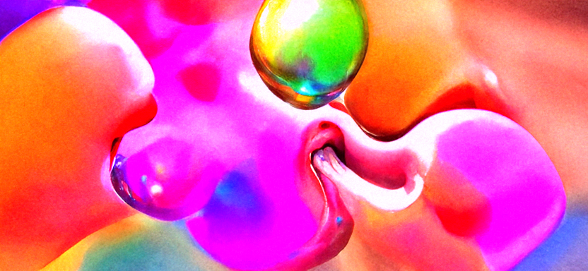 HD render of bubbles and human tongues iridescent colors in the style of Pablo Amaringo [Disco Diffusion v5 Turbo Smooth ViT-B32 V928441059.png