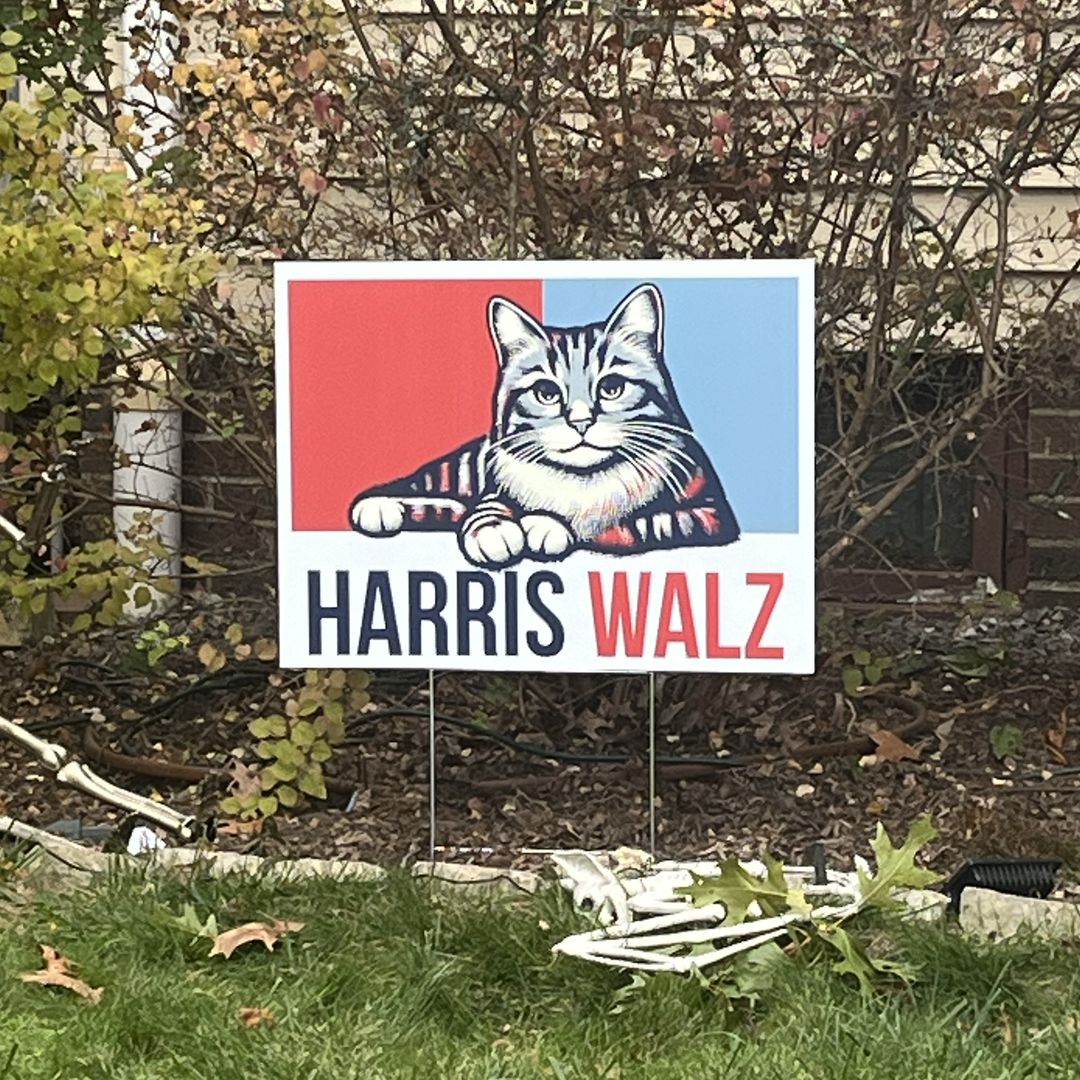 Harris Cat Yard Sign, 2024_elizabeth goodspeed political merch itsnicethat.png
