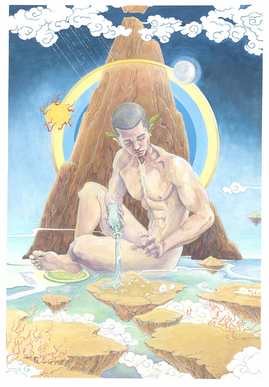 Henry Hung Chang’s folkloric works are soft in colour but rich in symbolism