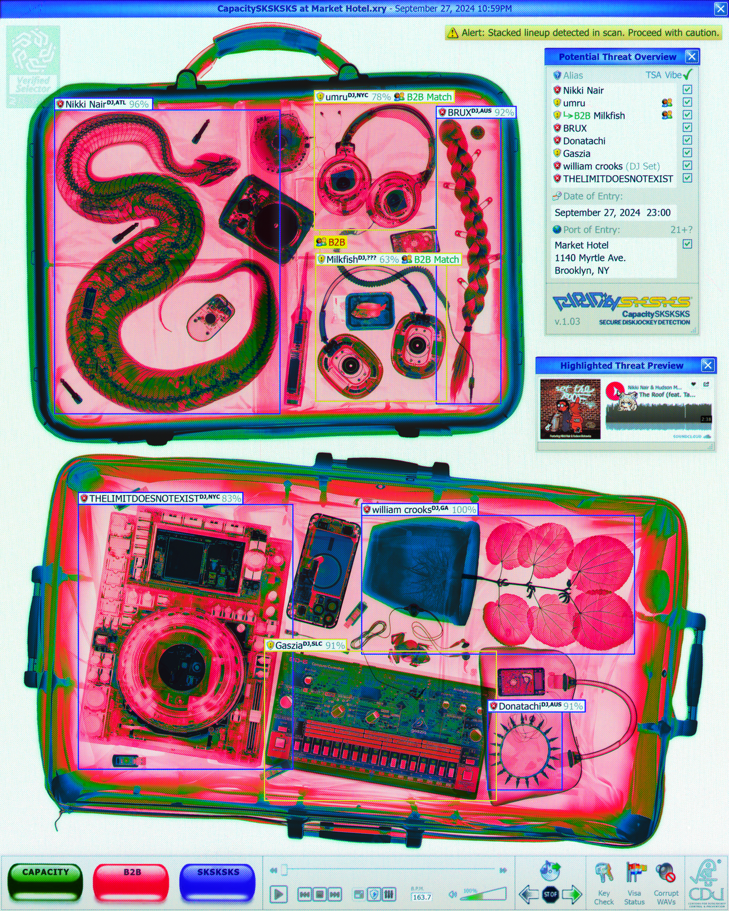 Jean Pierre Consuegra’s posters use the “mechanical and anti-design” aesthetics of surveillance UI
