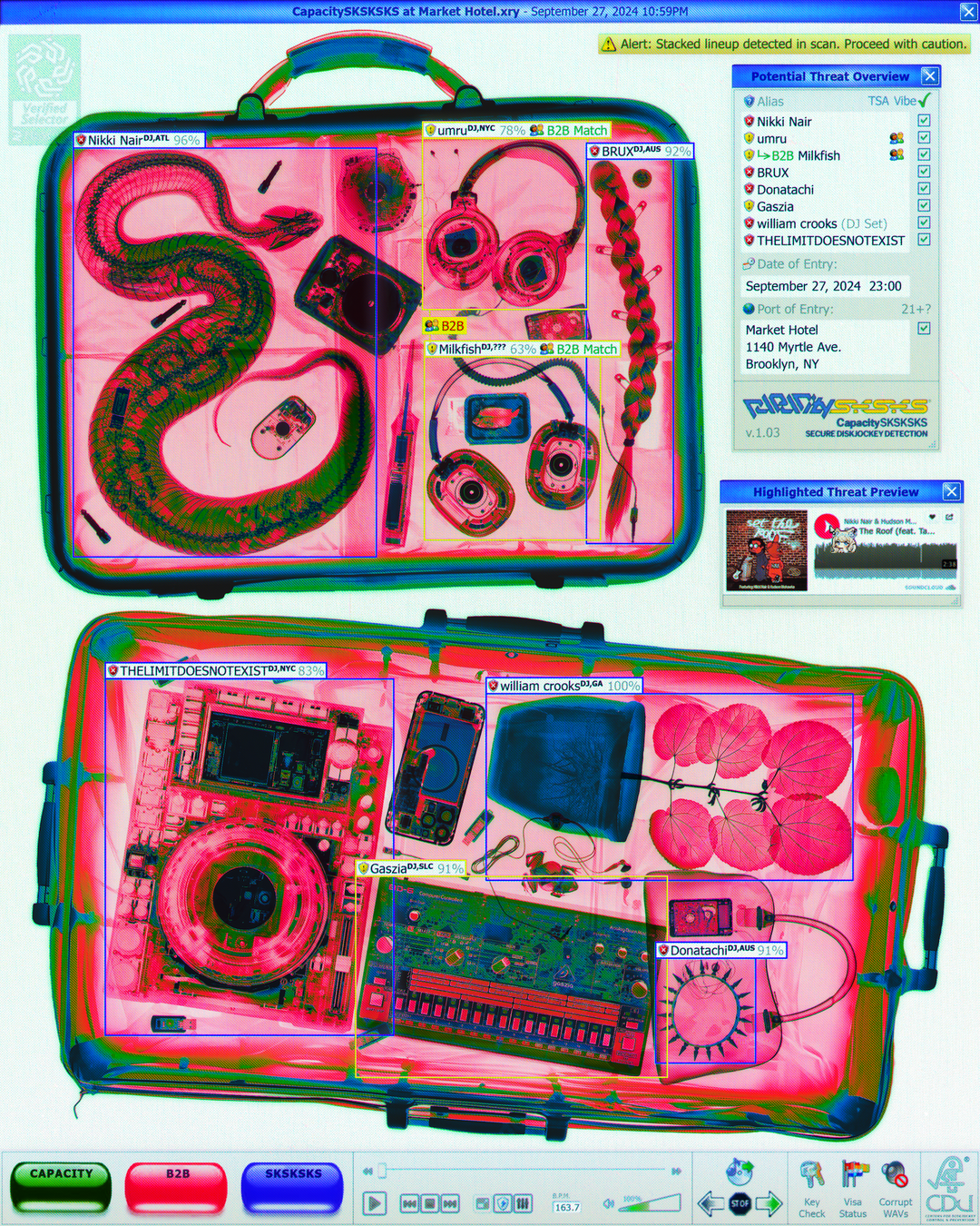Jean Pierre Consuegra’s posters use the “mechanical and anti-design” aesthetics of surveillance UI