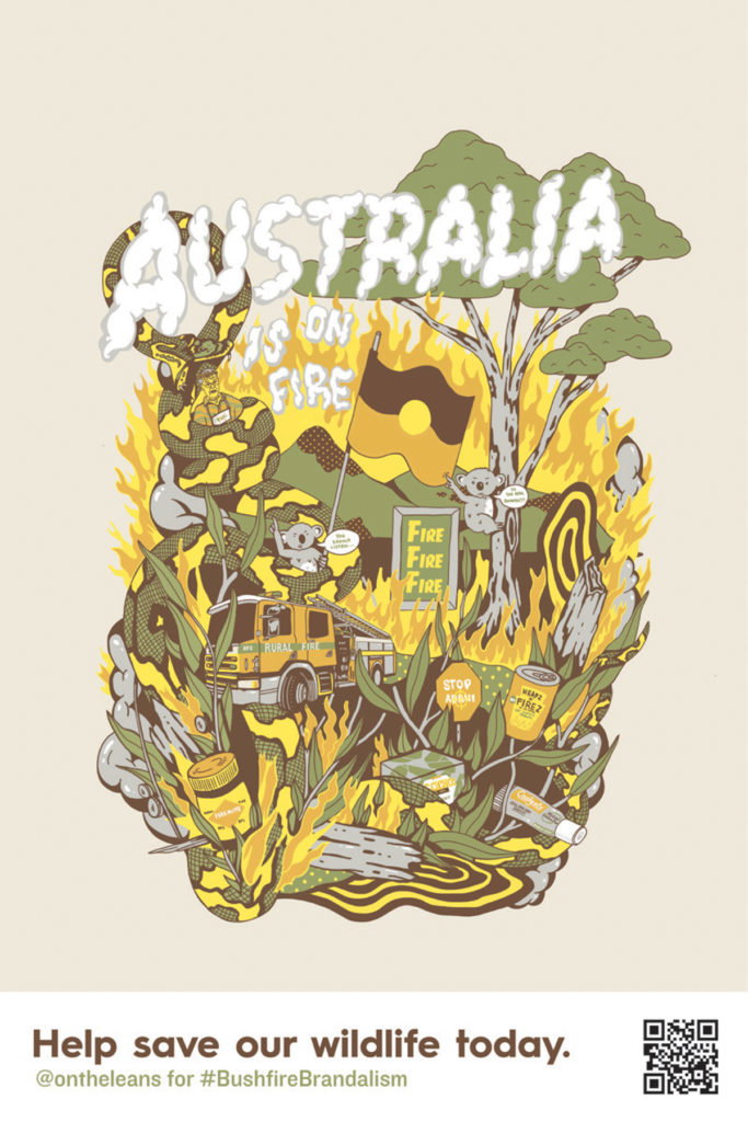Leans-_bushfire brandalism poster art itsnicethat.jpg