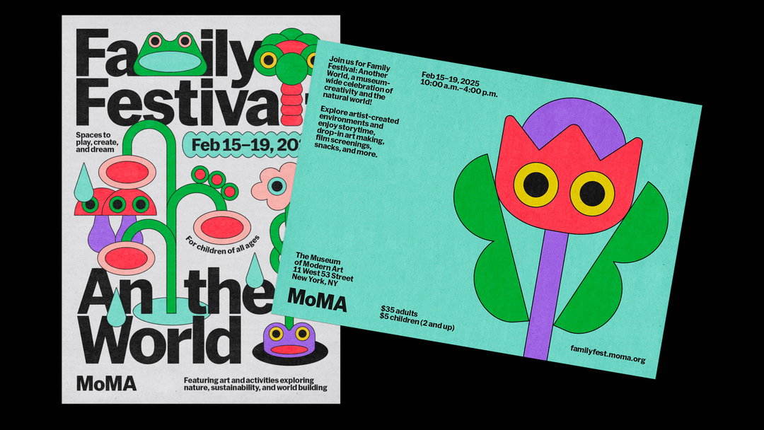 Little Troop’s playfully peculiar identity for MoMA’s family festival characterises childhood imagination