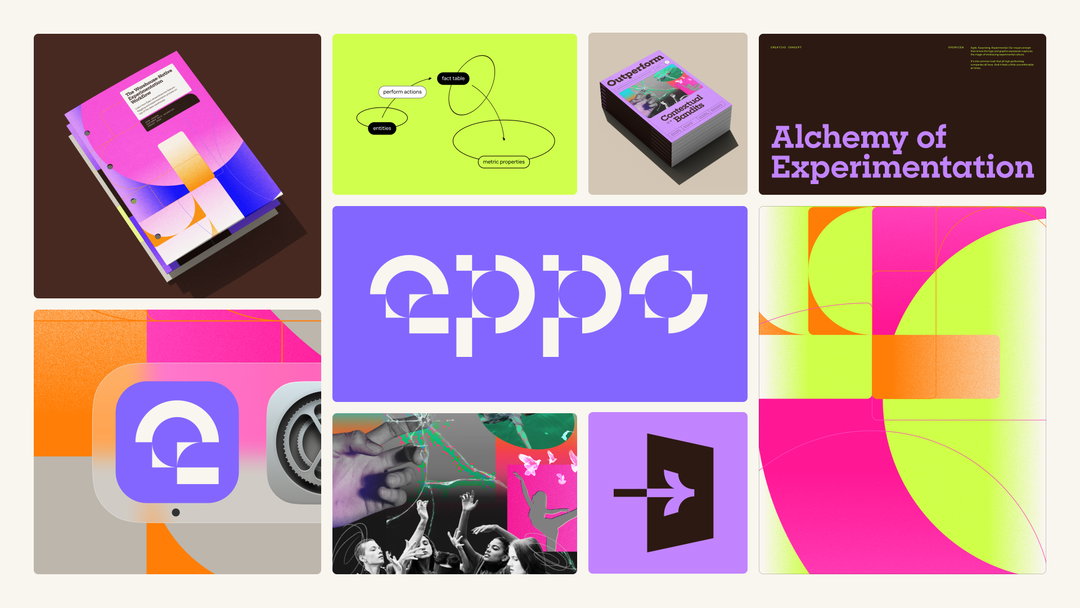 Moving Brands’ identity for Eppo sets data science apart with evolving graphic systems and shifting forms