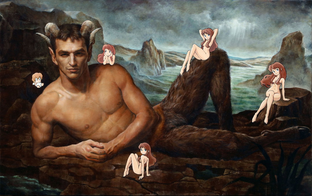 Naruki Kukita Satyr-and-VR-Nymphs,-38x60-inches,-oil-on-linen,-2022.jpg