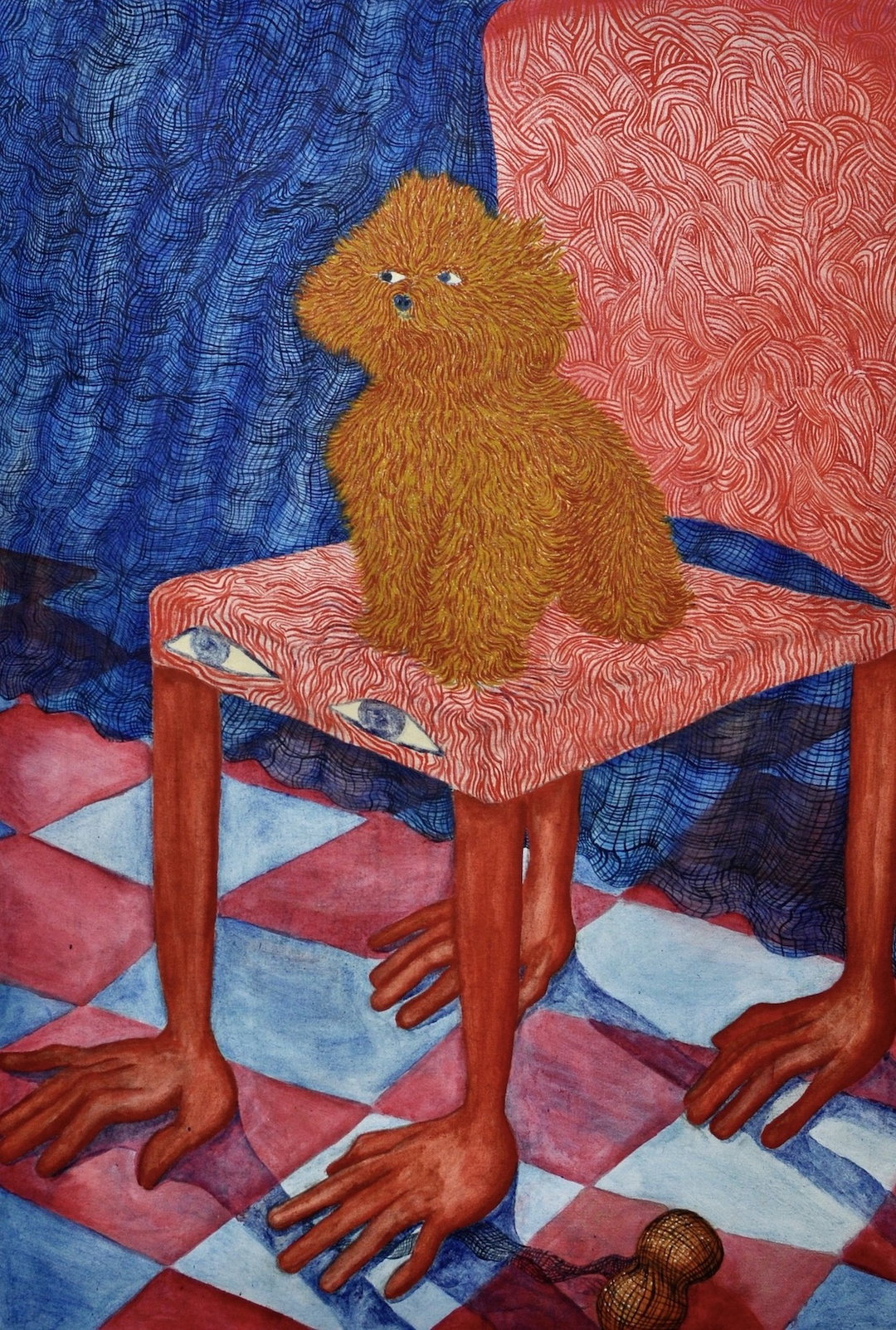 Nell Brookfield_Dog & Chair-ItsNiceThat-Painting-ItsNiceThat