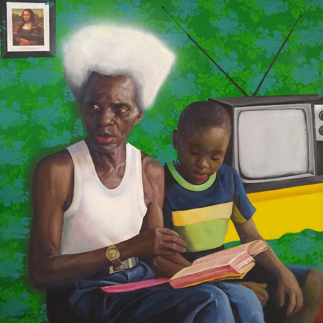 Oluwole Omofemi, Father and Son, 2019, Acrylic and oil on canvas_art_exhibition_itsnicethat.jpg