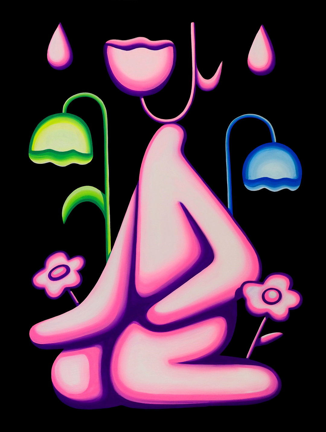 Jocelyn Tsaih Painting_TurnThatFlowerUpsideDown_2021 illustration itsnicethat.jpg