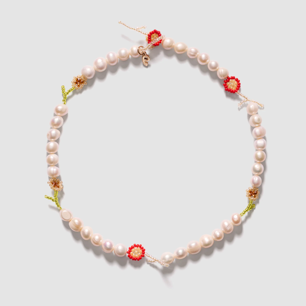 Multi Pearl Flor Necklace