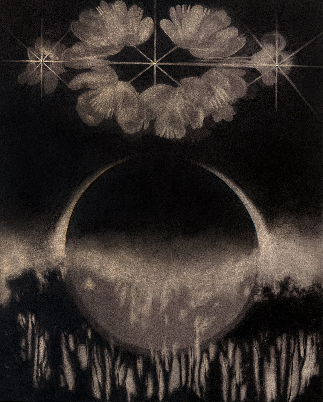 Terra Keck breathes life into her dark, ghostly canvases through a process of removal