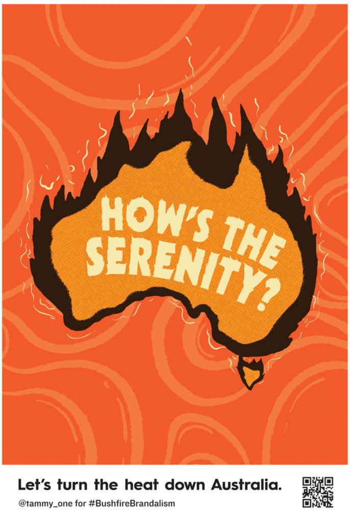 Thomas-Bell-Hows-the-Serenity-686x1024bushfire brandalism poster art itsnicethat.jpg