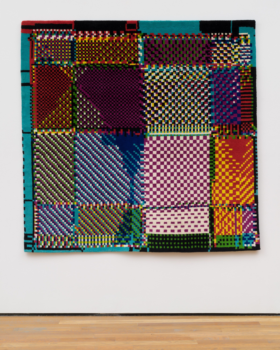 Travess Smalley, Ditherwave, Pixel Rug, 2023, wool, handwoven by Nitya Exports studio, Uttar Pradesh, India.png