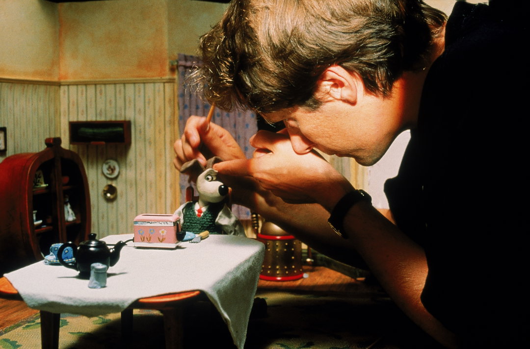 Wrong Trousers - Nick adjusting Gromit's ear.jpg