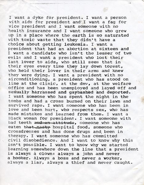 Zoe Leonard, I want a president, 1992 © Zoe Leonard_elizabeth goodspeed political merch itsnicethat.jpg
