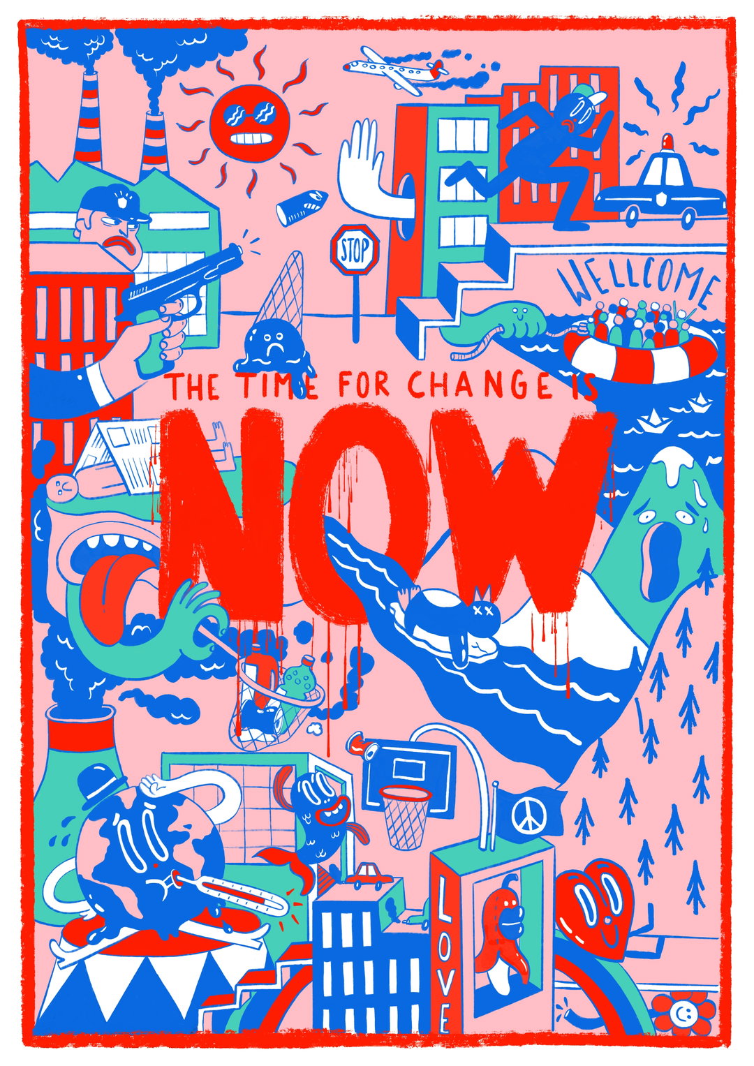 Five artists tackle today’s issues using Keith Haring’s tools