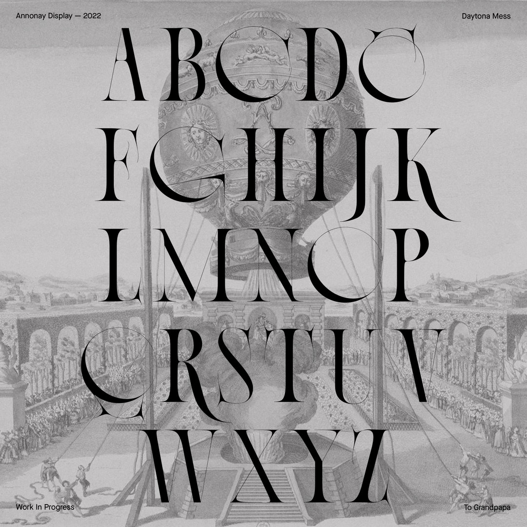 Wistful and weightless, Anne-Dauphine Borione’s hot air balloon typeface is about to take off