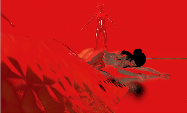 Nuha Ruby Ra’s digital avatar runs through a dark, cryptic world in Run Run