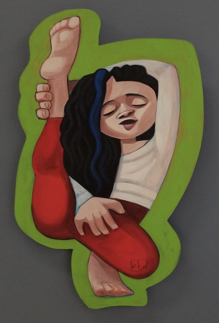 cbabi bayoc painting art itsnicethat_Yoga Kids Green Glow -2018.jpg