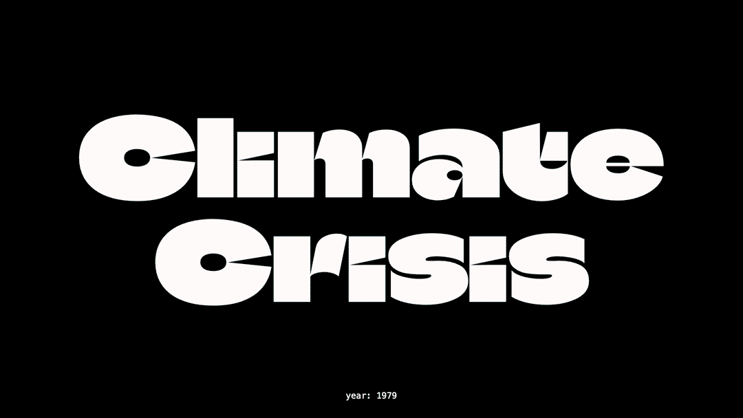 The Climate Crisis Font shrinks in response to Arctic sea ice data