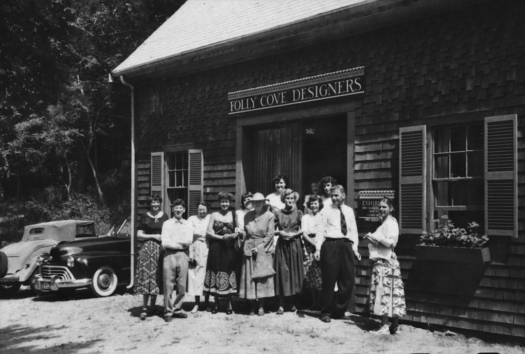 folly cove illustration itsnicethat_Group portrait of the Folly Cove Designers in front of barn. Courtesy of Cape Ann Museum.jpg
