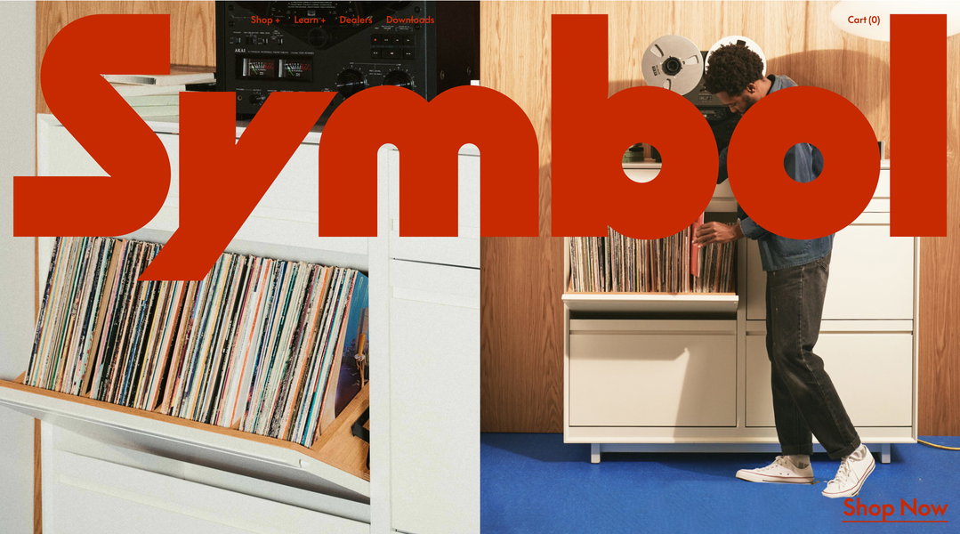 High Tide’s refresh for audio furniture brand Symbol echoes the edged corners of a cabinet