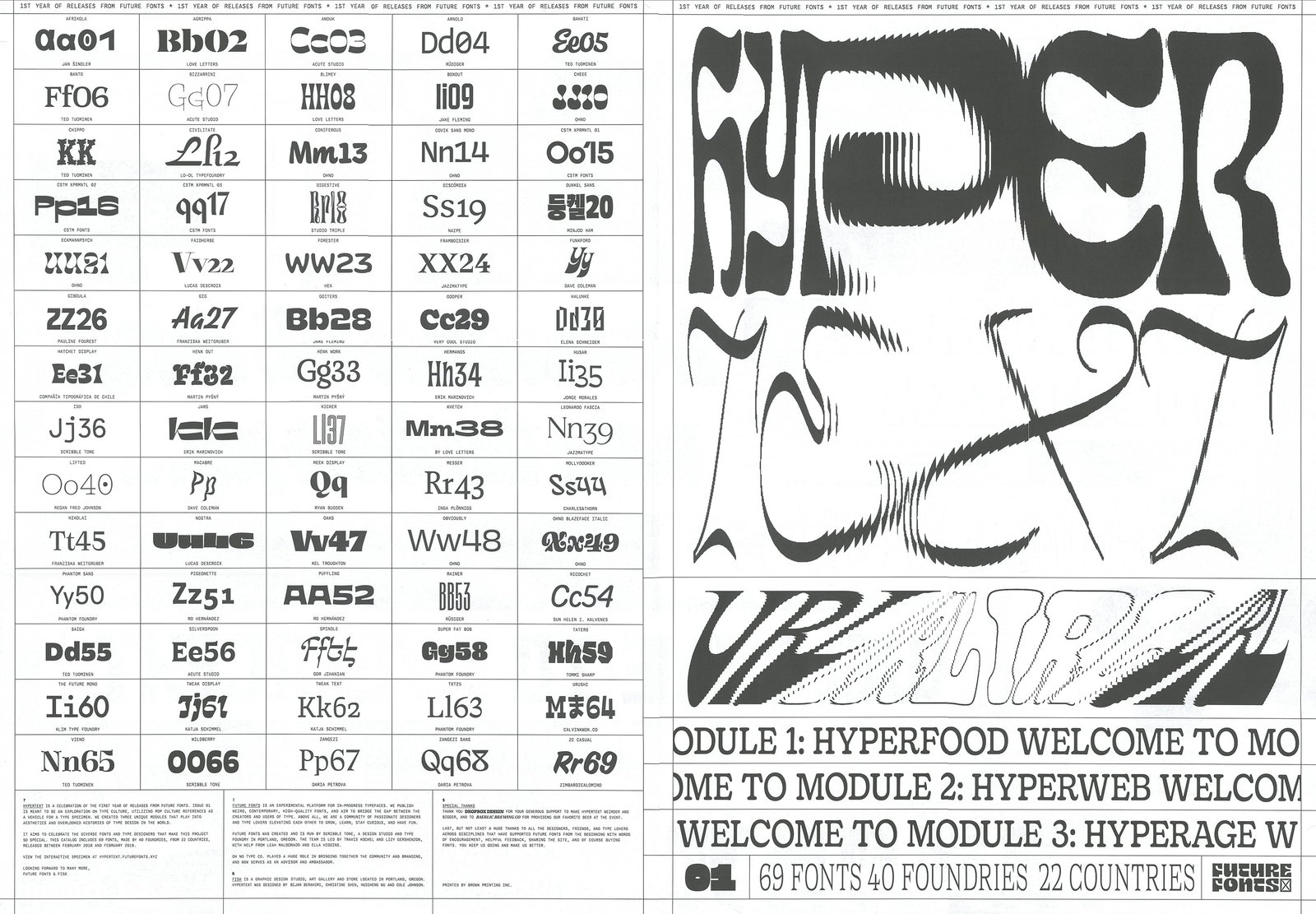 HyperText showcases 69 fonts launched in the first year of Future