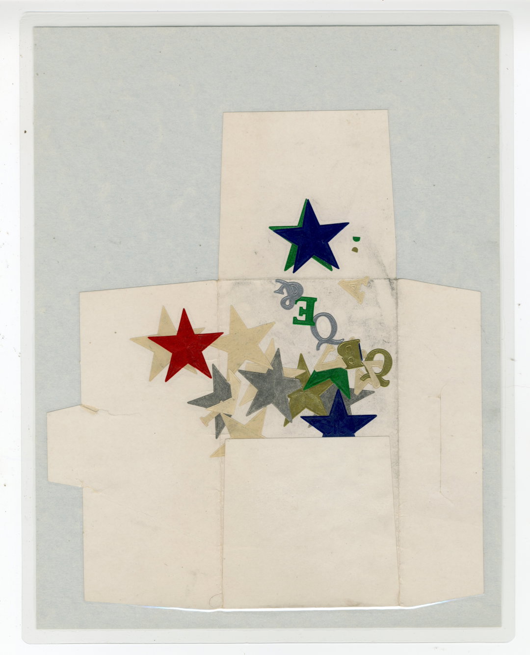 Zander Raymond’s improvised collages are made from daily debris and things you might find in the bin