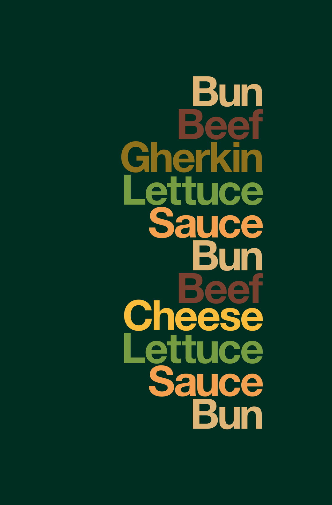 This McDonald’s campaign depicts its menu in typographic form