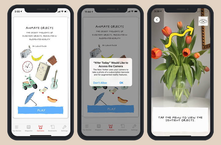 The New Yorker launches AR app that voices the secret thoughts of inanimate objects