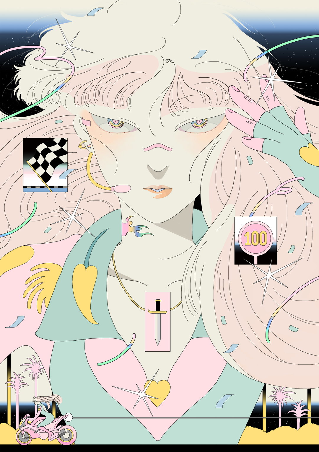 Anime, graphic design and multiple narratives collide in Taipei-based illustrator Saitemiss’ work