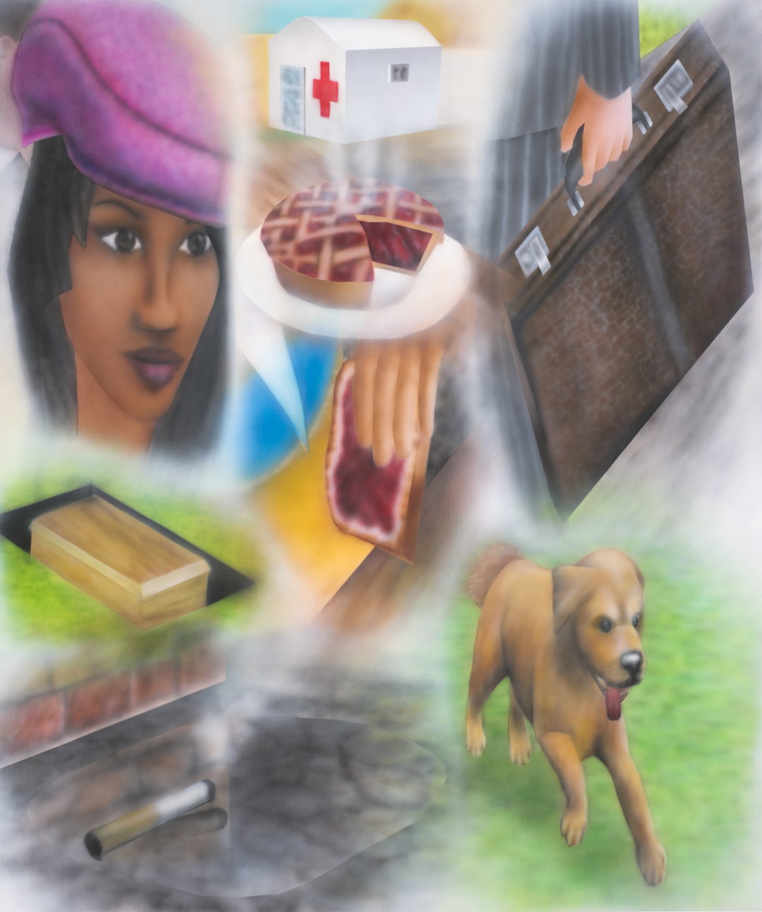 Falling under the map: Sasha Yazov’s airbrush art of The Sims turns pixels to paint