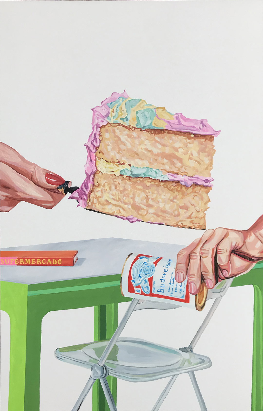 Sierra Montoya Barela’s paintings are a tribute to interior design, plants and birthday cakes