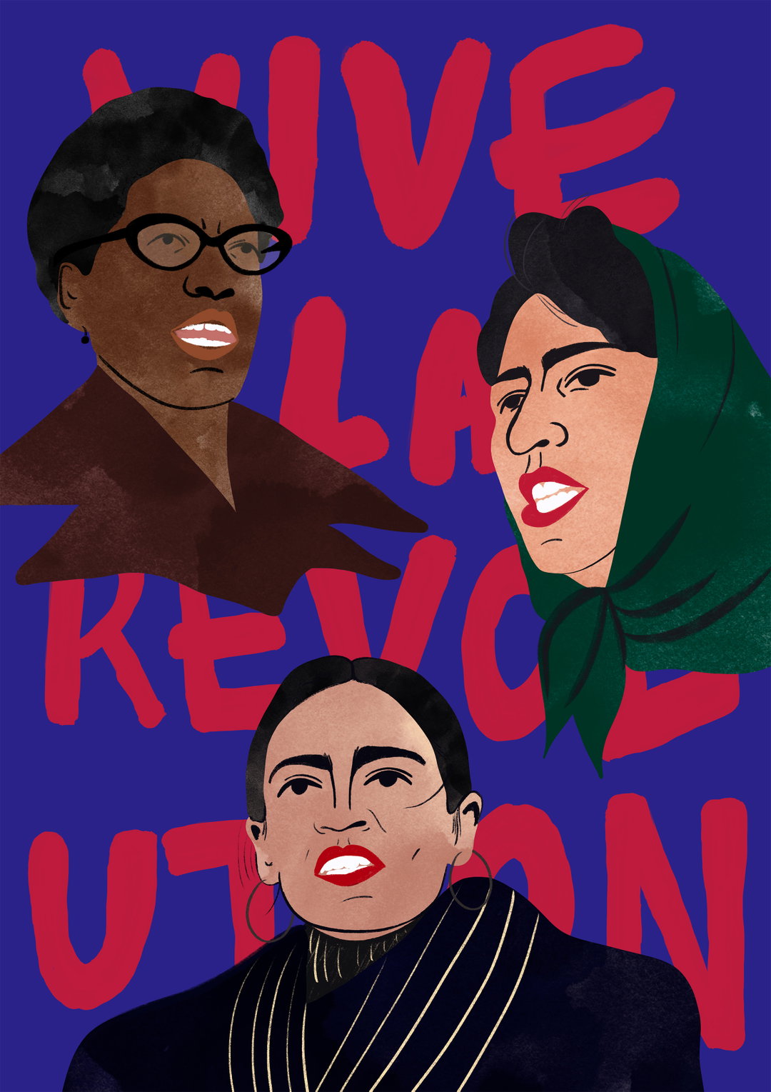 wieden kennedy the titty mag the intersection international womens day exhibition itsnicethat_Zarlasht Zia 'Revolt, Audre Lorde, Meena Keshwar Kamal, Alexandria Ocasio-Cortez'_2.jpg